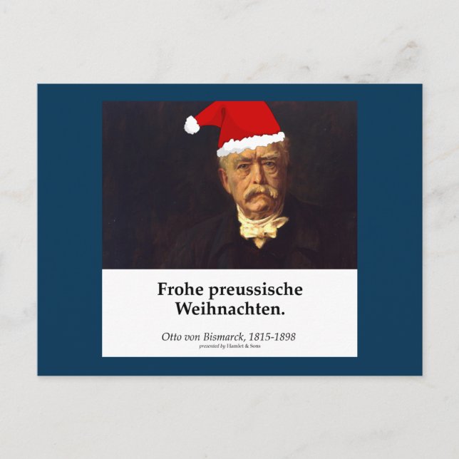 Otto von Bismarck - Frohe preussische Weihnachten Postkarte (Vorderseite)