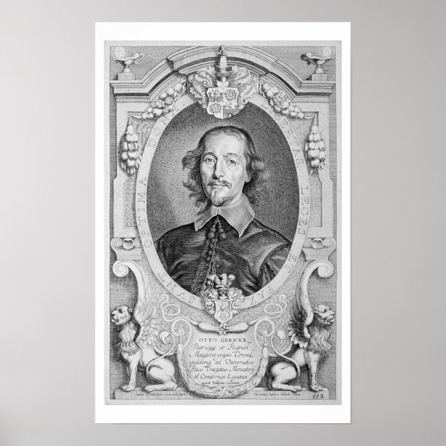Otto von Guericke (1602-86) von "Portraits des Ho Poster (Vorne)