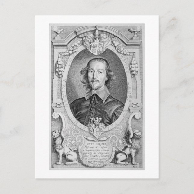 Otto von Guericke (1602-86) von "Portraits des Ho Postkarte (Vorderseite)
