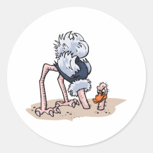 Otto von Ostrich Runder Aufkleber