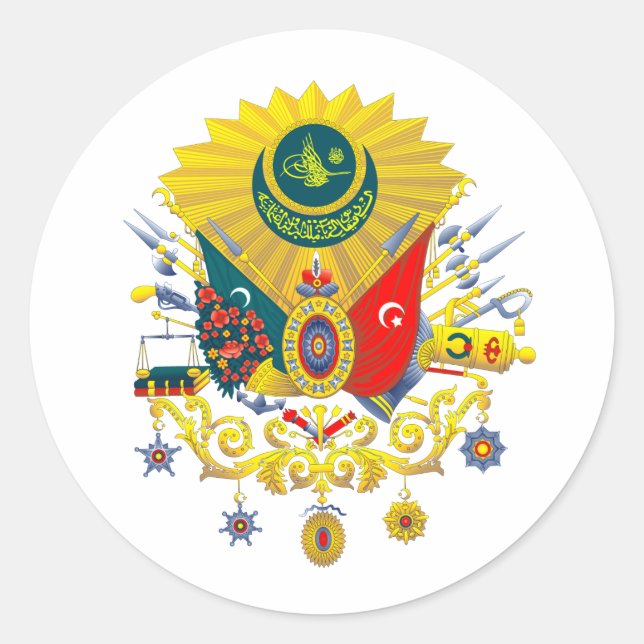 Ottomanische Wappen-Aufkleber Runder Aufkleber (Vorderseite)