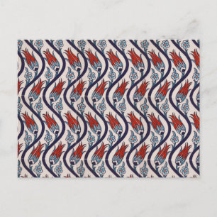 Ottomans Tulip Pattern / Tile Art Postkarte