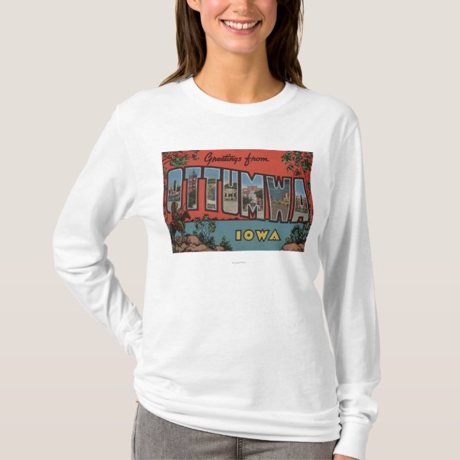 Ottumwa, IowaLarge Buchstabe ScenesOttumwa, IA T-Shirt (Vorderseite)