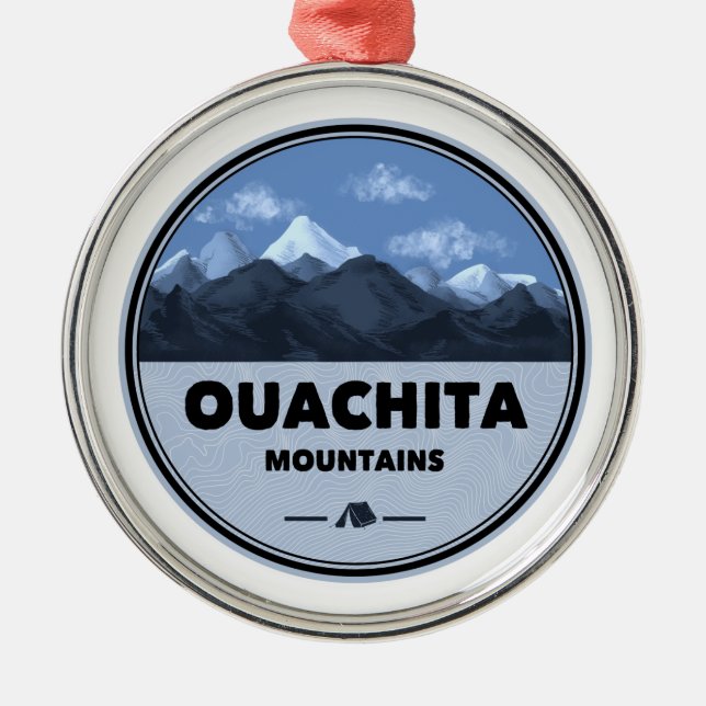 Ouachita Mountains Arkansas Oklahoma Camping Ornament Aus Metall (Vorne)