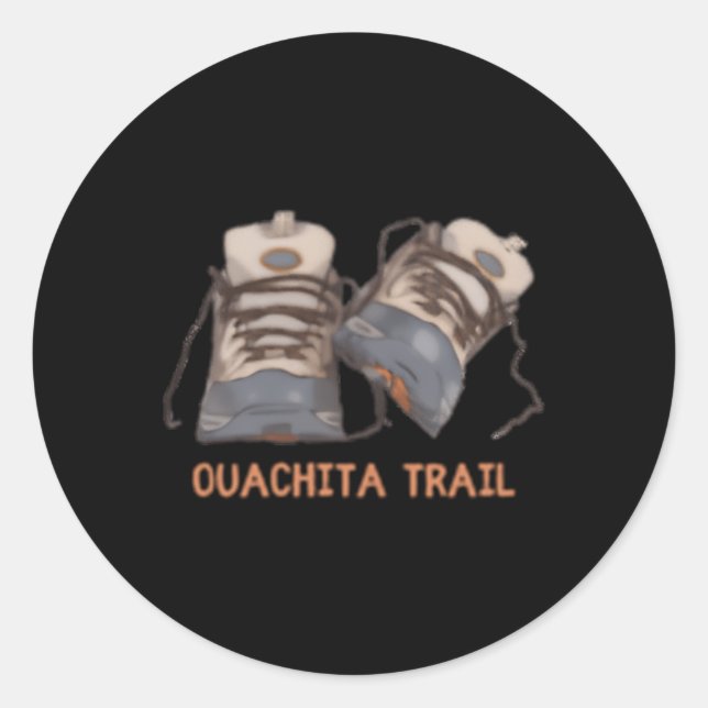 Ouachita Wanderschuhe Runder Aufkleber (Vorderseite)