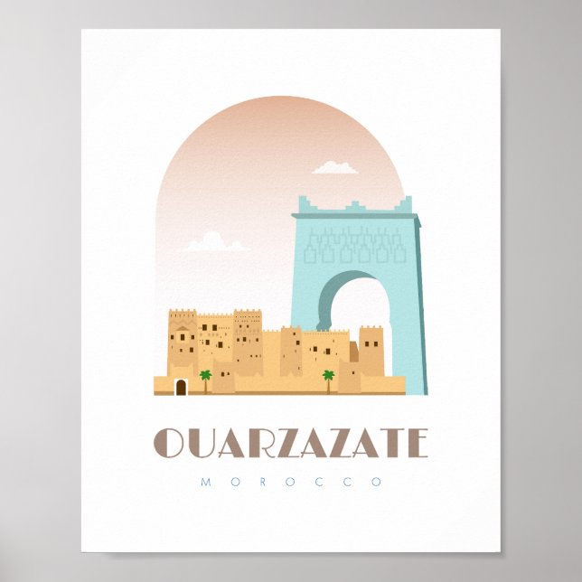 Ouarzazate city morocco Skyline Poster (Vorne)