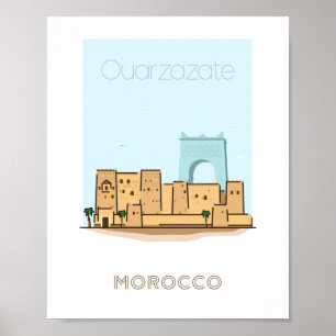 Ouarzazate city travel poster - morocco travel 