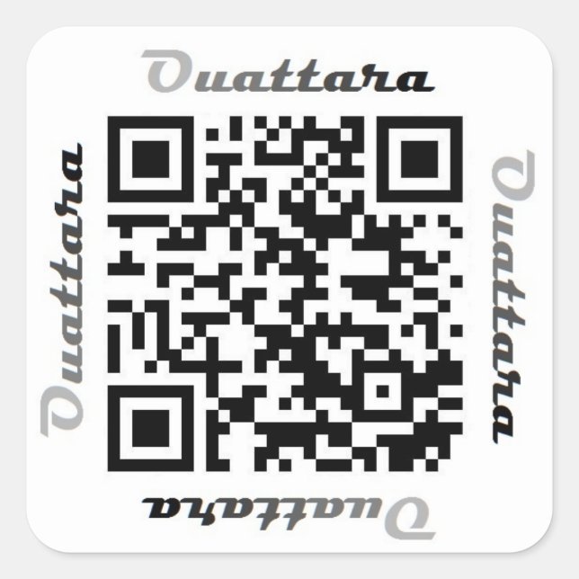 Ouattara QR Code Personalisiert NAME Aufkleber (Vorderseite)