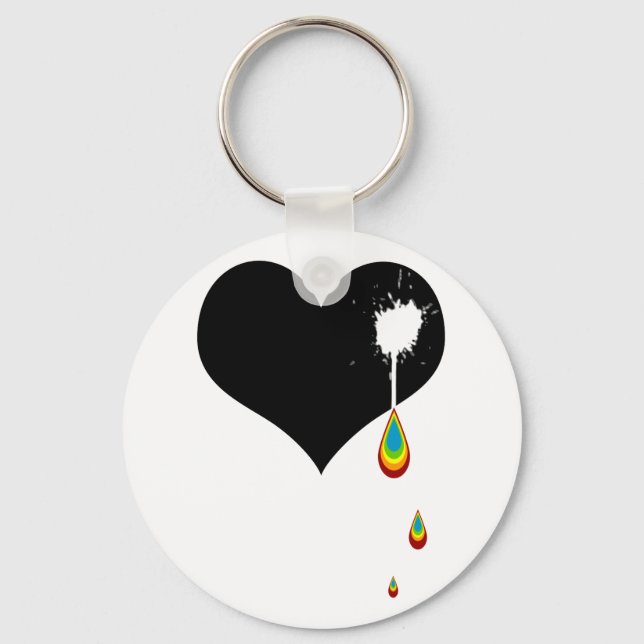 Ouch. Regenbogenherz. Schlüsselanhänger (Vorderseite)