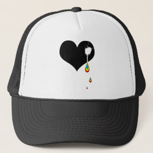 Ouch. Regenbogenherz. Truckerkappe