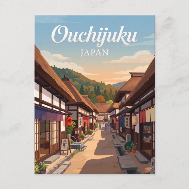 Ouchijuku Japan Postkarte (Vorderseite)