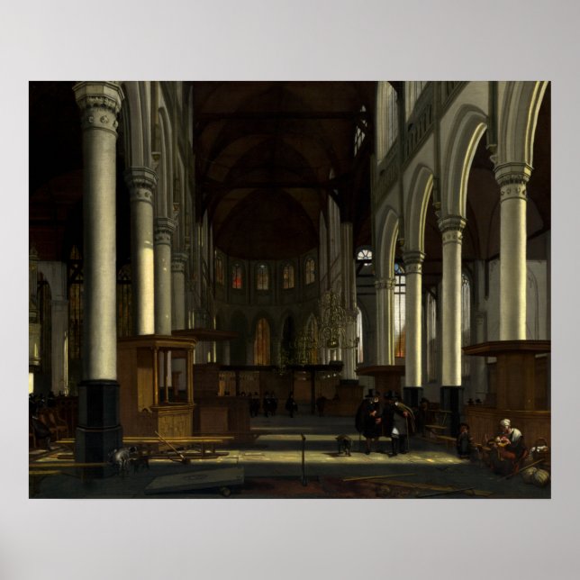 Oude Kerk - Emanuel de Witte Fine Art Poster (Vorne)