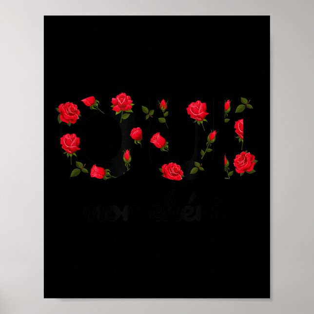 Oui Mon Cheri Cool French Expression Quotes Graphi Poster (Vorne)