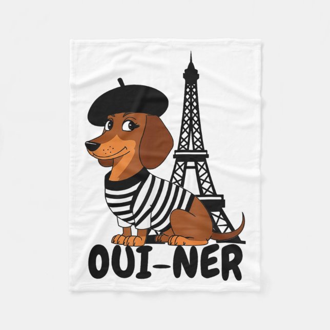 Oui-ner Dog Funny Dachshund Wiener Sausage Ween Do Fleecedecke (Vorderseite)