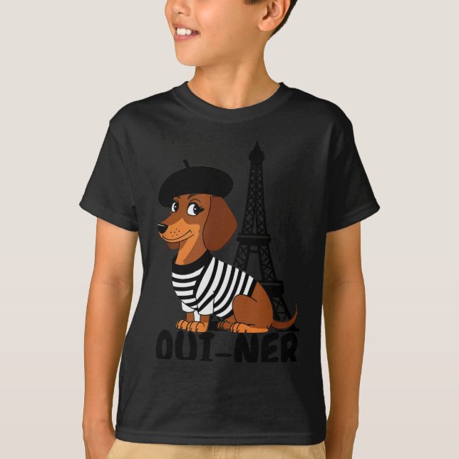 Oui-ner Dog Funny Dachshund Wiener Sausage Ween Do T-Shirt (Vorderseite)