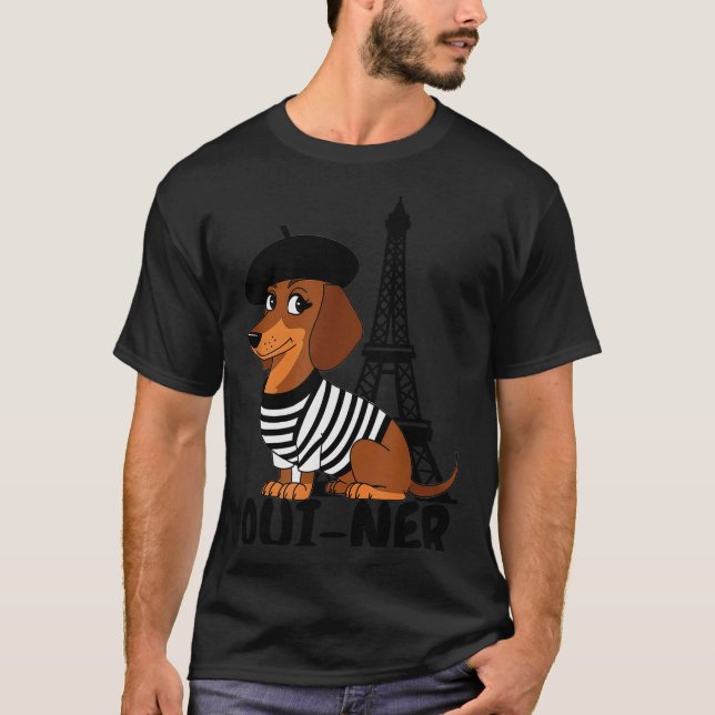 Oui-ner Dog Funny Dachshund Wiener Sausage Ween Do T-Shirt (Vorderseite)