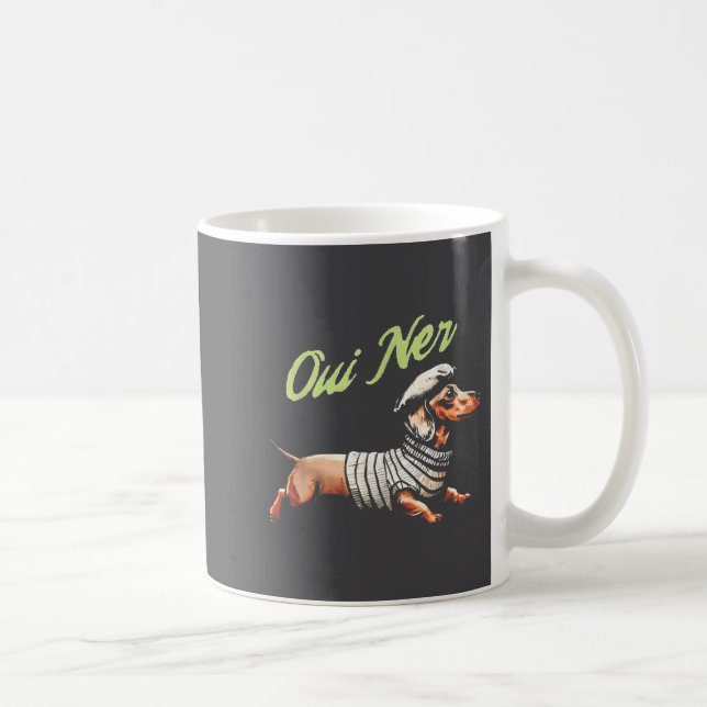 Oui Ner Funny Dachshund Wiener Dog French Humor  Kaffeetasse (Rechts)