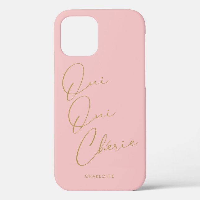 Oui Oui Chérie Französischer Zitat Chic Funny Blus Case-Mate iPhone Hülle (Rückseite)