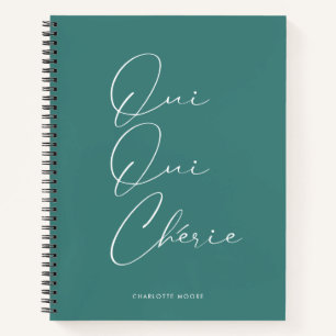 Oui Oui Chérie Französisches Zitat Chic Funny Mint Notizbuch
