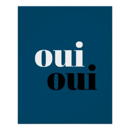 oui oui Modern Blue Simple Typografie Badezimmer Poster