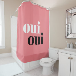 Oui Oui Modern Coral Lmon Pink Einfache Typografie Duschvorhang