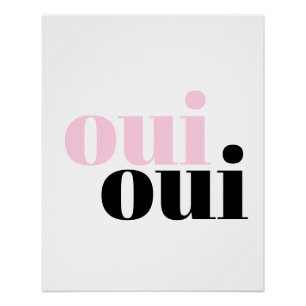 oui oui moderne einfache Typografie Badezimmer Pos Poster