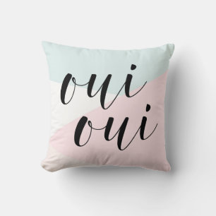 Oui Oui Moderne Kalligrafie Blush & Blue Geometric Kissen