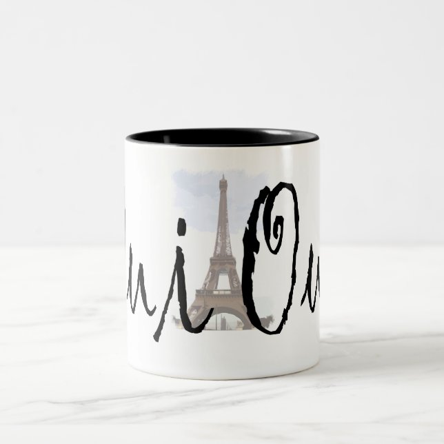 Oui, Oui! Zweifarbige Tasse (Mittel)