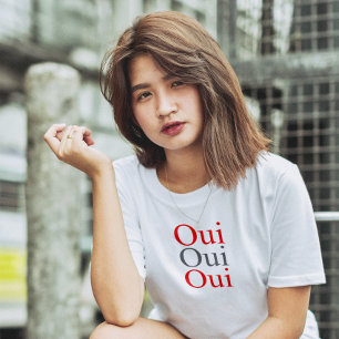 Oui Shirt, Französischer Slogan an an Shirt, niedl T-Shirt