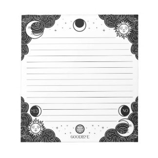 Ouija Lined Notepad Witchy Office Supply Notizblock