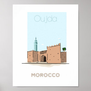 Oujda city travel poster - morocco travel poster