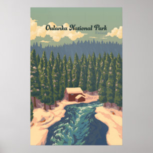 Oulanka Nationalpark Finnland Reiseplakat Poster