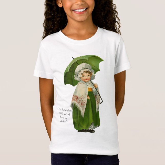 Ould Ireland Irish Umbrella Girl T-Shirt (Vorderseite)
