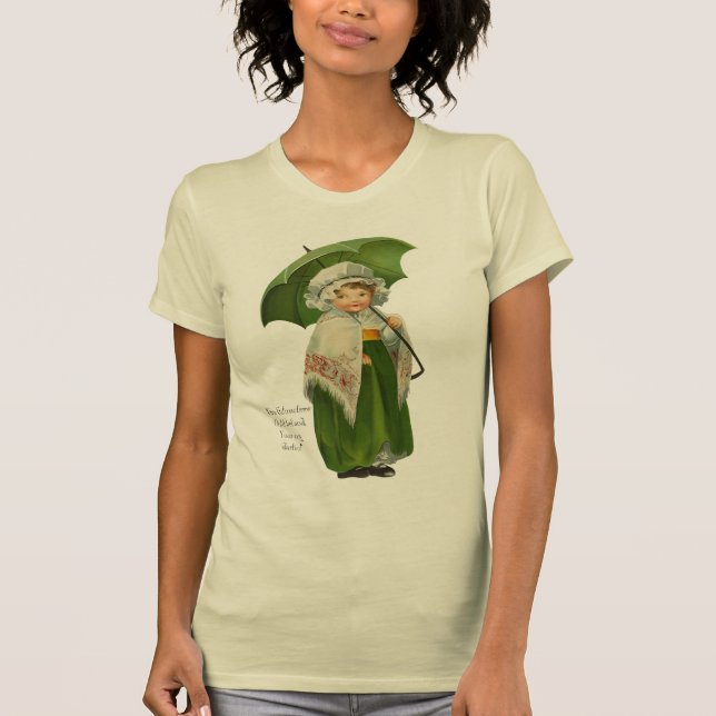 Ould Ireland Irish Umbrella Girl T-Shirt (Vorderseite)