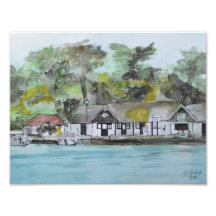 Oulton Broad Riverside Boathaus und Waldgebiet