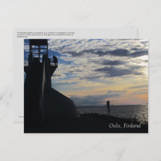 Oulu Finnland: Nallikari Beach Lighthouse Postcard Postkarte