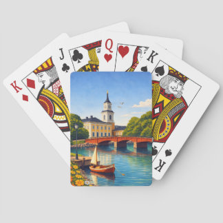 Oulu Finnland Spielkarten-Deck Vintage Reise Kunst Spielkarten