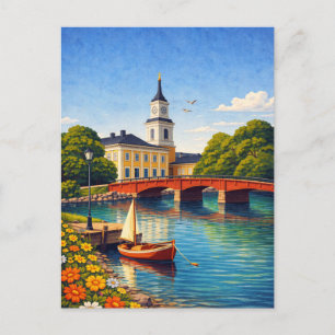 Oulu Finnland Vintage Reise Skandinavisch Postkarte