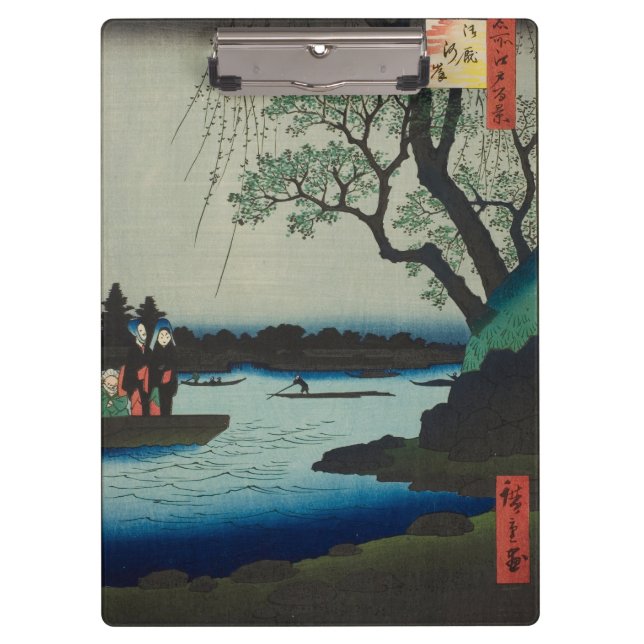 Oumaygashi - Vintage japanische Edo River Scene Klemmbrett (Vorderseite)