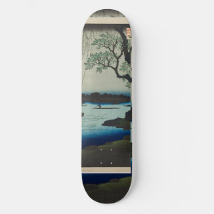 Oumaygashi - Vintage japanische Edo River Scene Skateboard