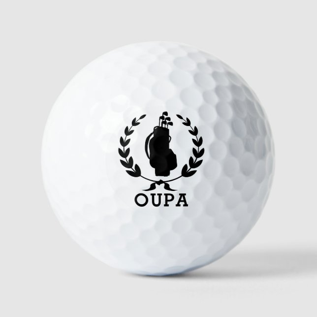 Oupa Vatertag Golf Bag Kranz Personalisiert Golfball (Vorderseite)