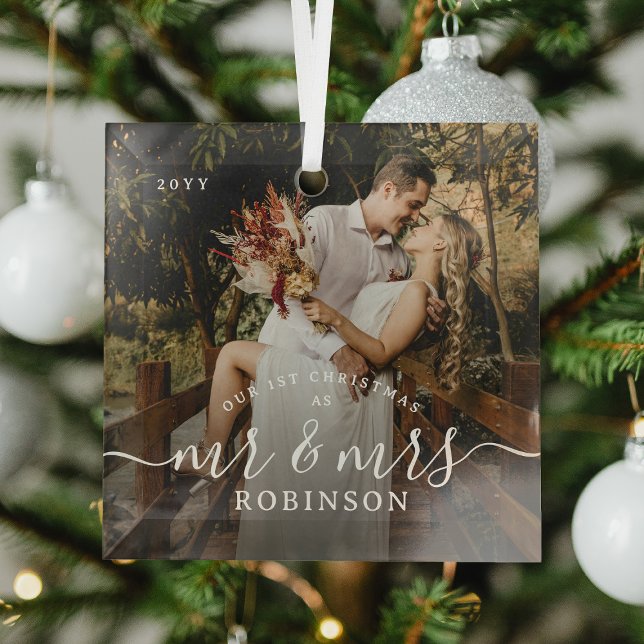 Our 1st Christmas' Newlyweds Photo Keepsake Ornament Aus Glas (Von Creator hochgeladen)