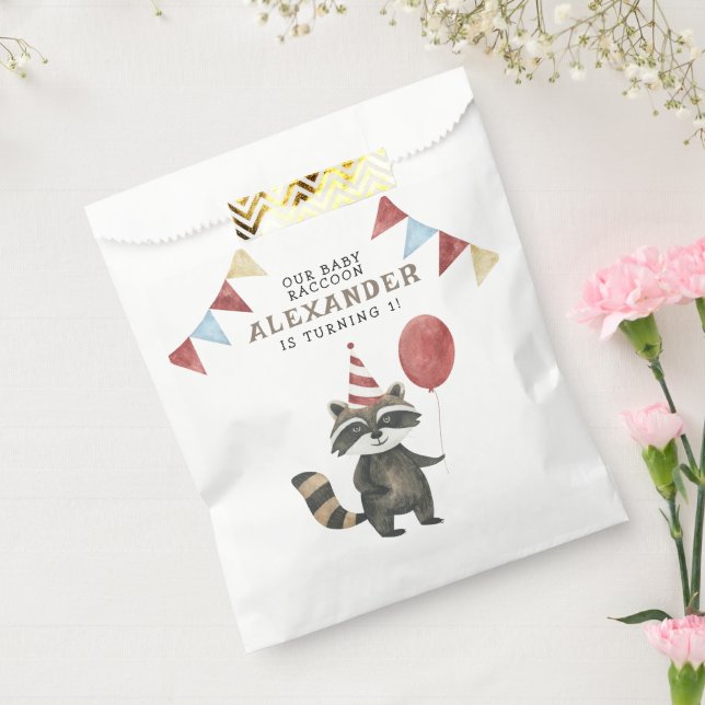 Our Baby Raccoon 1st Birthday  Geschenktütchen (Versiegelt)