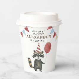 Our Baby Raccoon 1st Birthday  Pappbecher