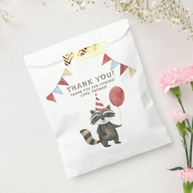 Our Baby Raccoon 1st Birthday Thank you Geschenktütchen (Versiegelt)