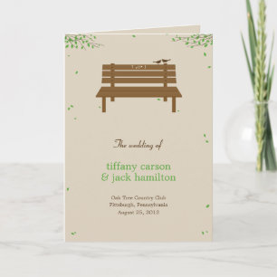 Our Bench Wedding Program Card Programm