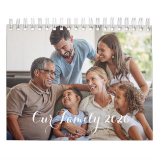 Our Family 2025 Elegant Script Photo Design Kalender