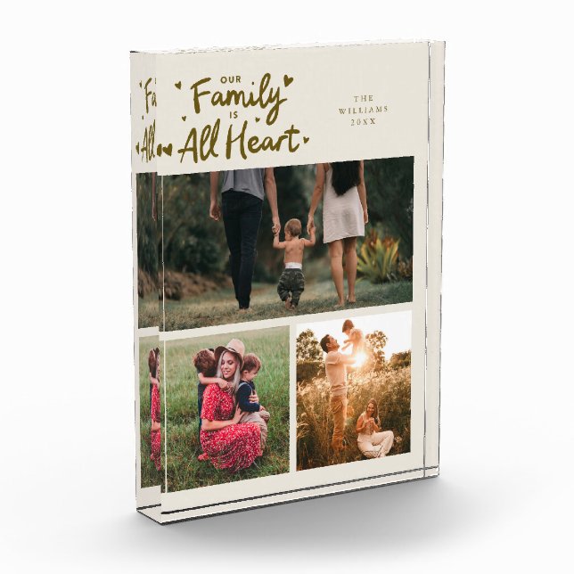 Our Family Is All Heart Cream Fotoblock (Links)