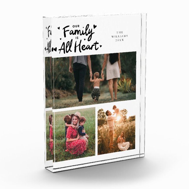 Our Family Is All Heart White Fotoblock (Links)