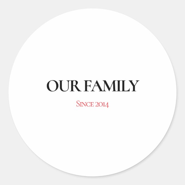 Our Family Personalized Classic Round Sticker (Vorderseite)